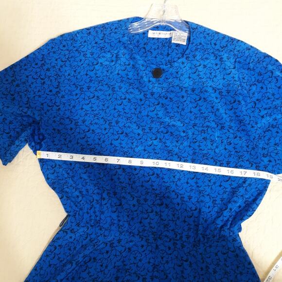 Vintage floral dress sz 12 full skirt button front pockets - Picture 3 of 11